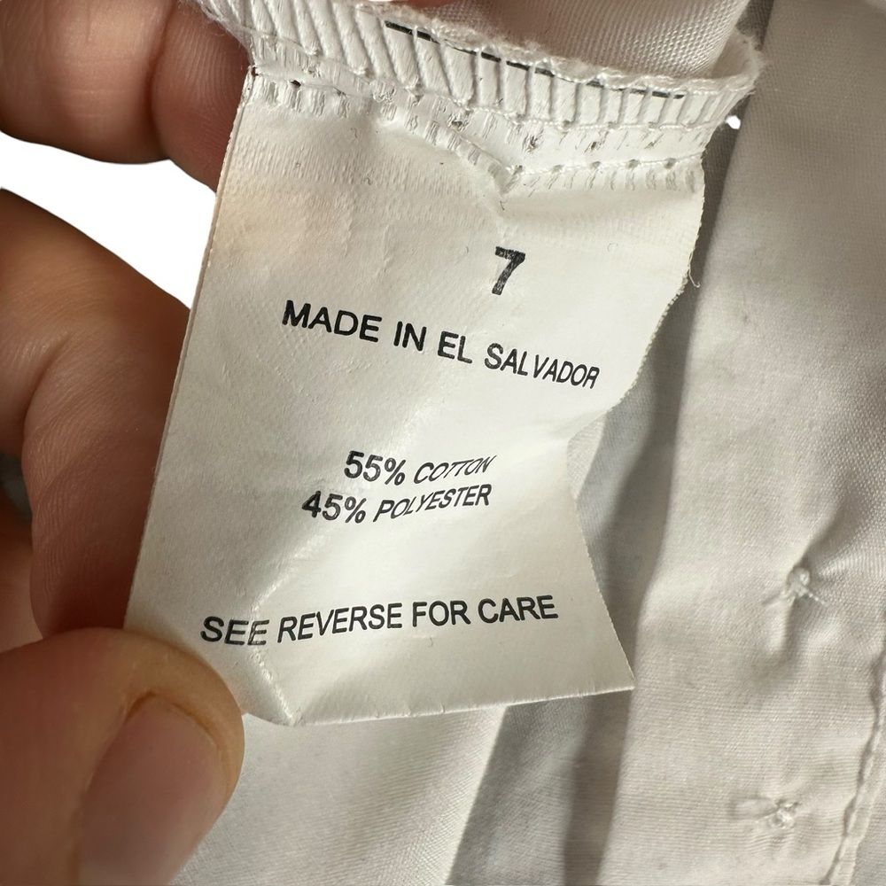 Chaps Boy’s 7 White Button LS Dress Shirt Cotton Blend Pocket Preppy Classic - Picture 4 of 13